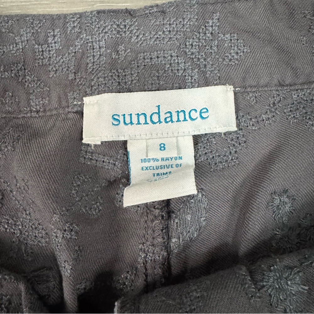 Sundance Floral Embroidered Cargo Pant in Gray Size 8 - Picture 6 of 8